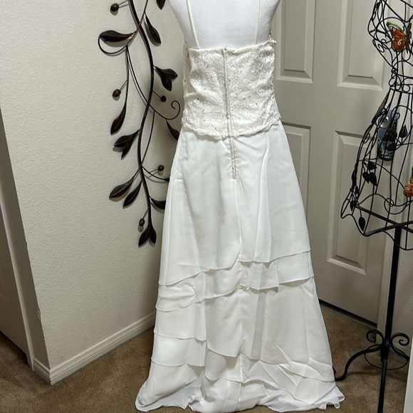 Lady Roi Ivory Spaghetti Strap gown Style Number 8553 New in Package Size 14 - Picture 5 of 9